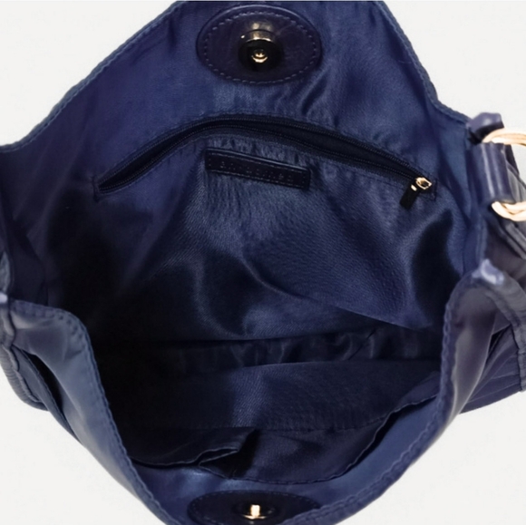 New Ahdorned Sleek Nylon Everly Indigo Crossbody & Shoulder Bag - Picture 6 of 7